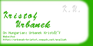 kristof urbanek business card